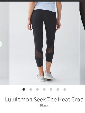 🍋 LULULEMON Black Seek The Heat Mesh Detail Crops